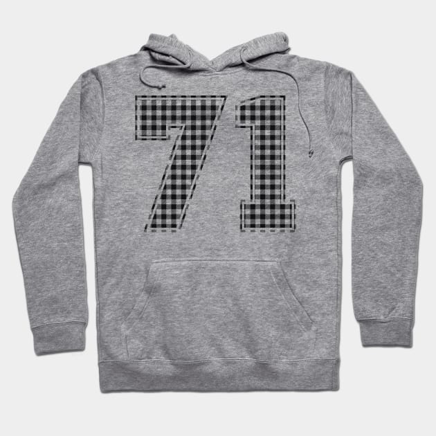 Plaid Number - 71 - Dark Hoodie by tavare